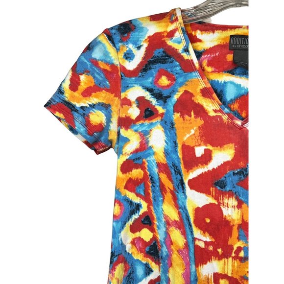Additions by Chicos size 0/US4 extra small, tie-dye, orange, red blue short slee - Picture 4 of 12
